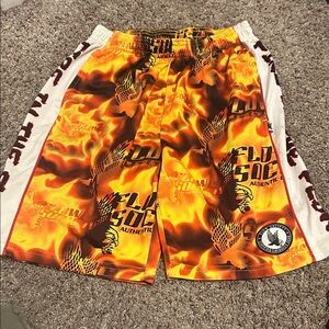 Flow Society Men's Fire Orange Graphic Lacrosse Shorts